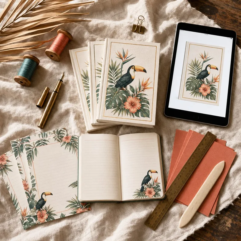 A6 Toucan Floral Notepad Collection