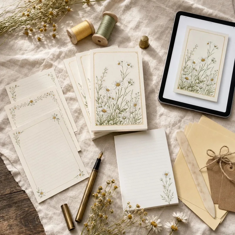 A6 Daisy Floral Notepad Collection
