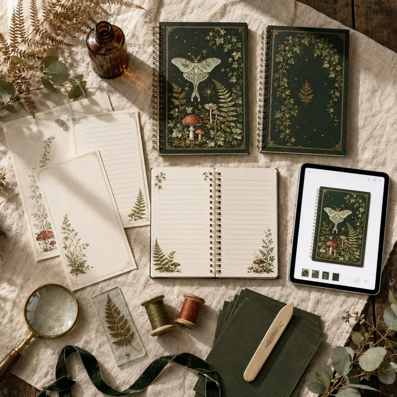 Enchanted Refuge Notebook Cover and Interior Kit