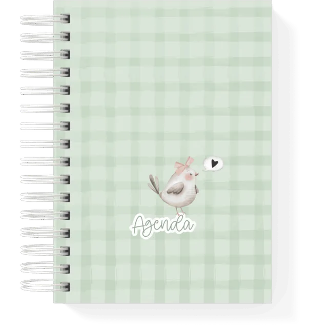 Green gingham agenda cover