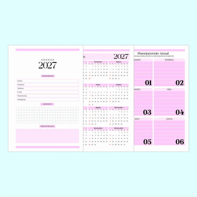 Yearly overview and annual planning pages