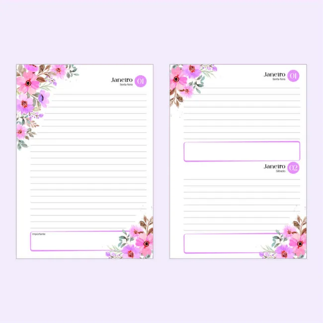 Floral daily pages